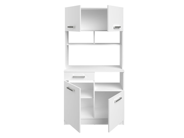 Parisot Buffet Uno 4 - Weißes Küchenbuffet Set mit Schubkästen und Türen für praktischen Stauraum