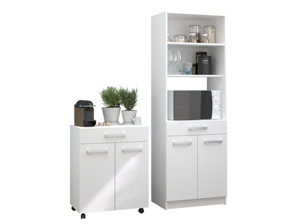 Parisot Buffet Uno 1 - Weißes Küchenbuffet Set mit Schubkästen und Türen für praktischen Stauraum