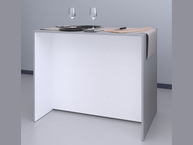 Parisot Buffet Malice 6 - Küchenbuffet Set in Weiß & Betonoptik mit Insel & Schränken