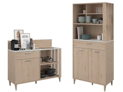 Parisot Buffet Gala 2 - Küchenbuffet Set in Eiche & Betonoptik