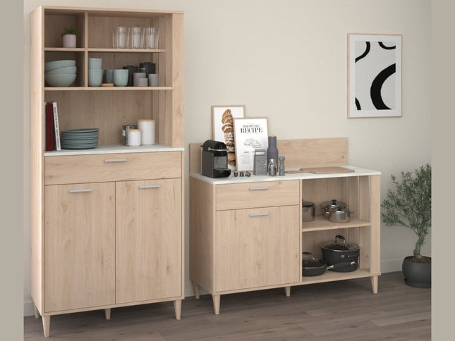 Parisot Buffet Gala 2 - Küchenbuffet Set in Eiche & Betonoptik