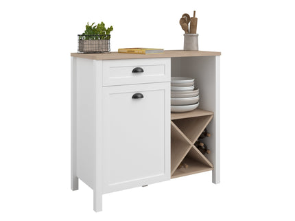 Parisot Buffet Cottage 1 - Küchenbuffet & Beistellschrank in Weiß / Eiche