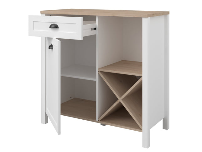Parisot Buffet Cottage 1 - Küchenbuffet & Beistellschrank in Weiß / Eiche
