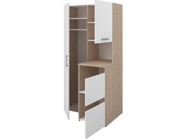 Parisot Laundry 2 Waschmaschinenumbauschrank Set - Weiß & Eiche für Hauswirtschaftsraum