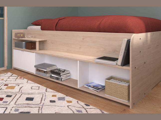 Parisot Stauraumbett Travel 2 - 140x200 – Stauraumbett in Eiche/Schwarz