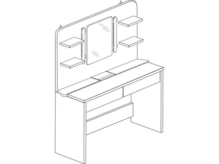 Schminktisch mit LED & Geheimfächern Trasman Secret – Weiß