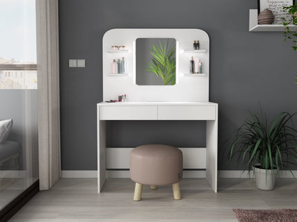 Schminktisch mit LED & Geheimfächern Trasman Secret – Weiß