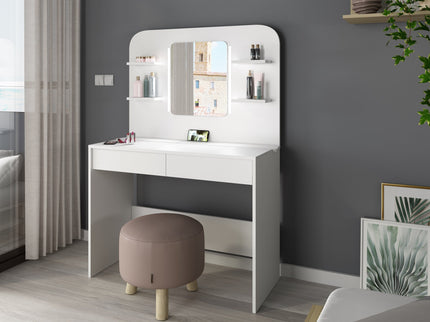 Schminktisch mit LED & Geheimfächern Trasman Secret – Weiß