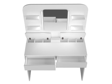 Schminktisch mit LED & Geheimfächern Trasman Secret – Weiß