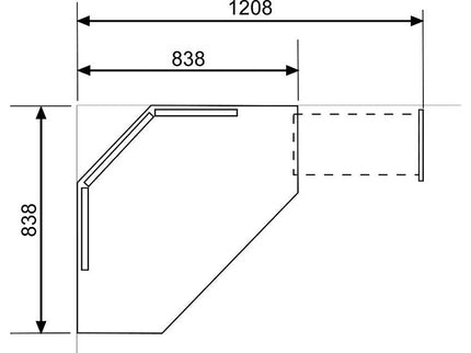 Eck-Schminktisch mit LED & Dreifachspiegel Trasman Chic – Weiß/Eiche Natur