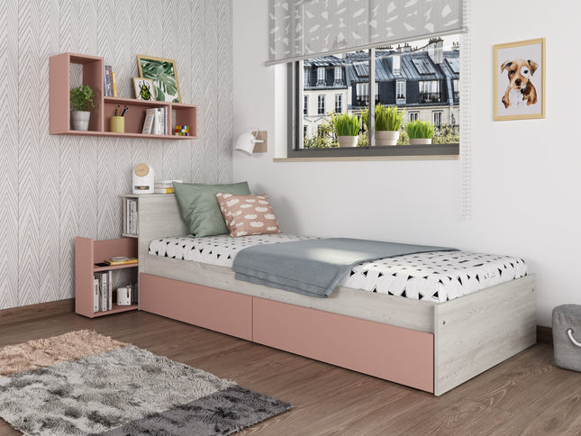 Kompaktbett mit Stauraum & Schubladen Trasman Jazz – 90x200 cm - Cascina/Altrosa