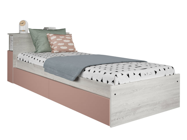 Kompaktbett mit Stauraum & Schubladen Trasman Jazz – 90x200 cm - Cascina/Altrosa