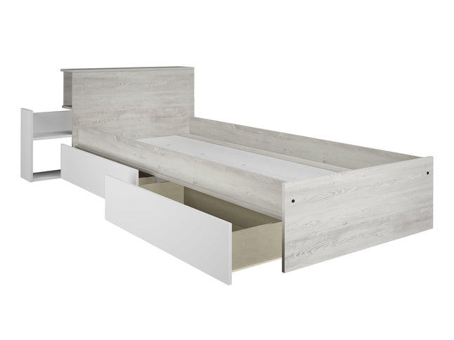 Kompaktbett mit Stauraum & Schubladen Trasman Jazz – 90x200 cm - Cascina/Weiß