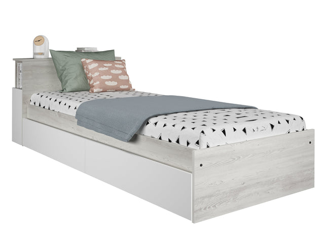 Kompaktbett mit Stauraum & Schubladen Trasman Jazz – 90x200 cm - Cascina/Weiß