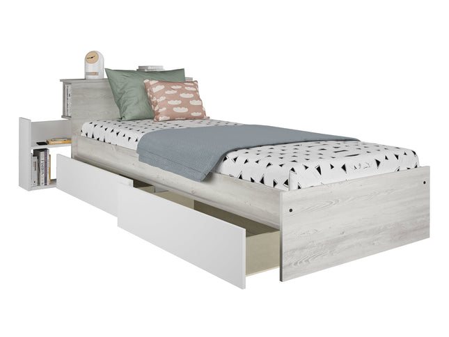 Kompaktbett mit Stauraum & Schubladen Trasman Jazz – 90x200 cm - Cascina/Weiß