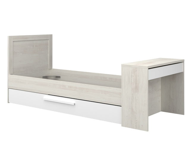 Kompaktbett mit Schreibtisch & Ausziehbett Trasman Shipley – 90x200 cm - Weiß/Cascina