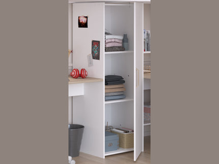 Parisot Eck-Hochbett Alex mit zwei Liegeflächen 90x200 und 2 integrierten Schreibtischen