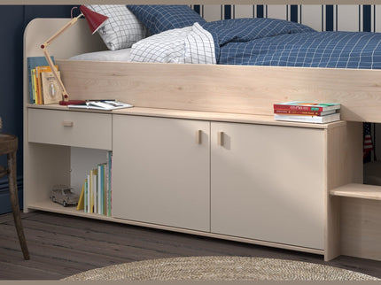 Parisot Stauraumbett Cache 1 – 90x200 cm in Kaschmir/Eiche Jackson