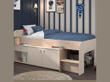 Parisot Stauraumbett Cache 1 – 90x200 cm in Kaschmir/Eiche Jackson