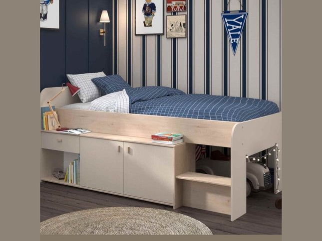 Parisot Stauraumbett Cache 1 – 90x200 cm in Kaschmir/Eiche Jackson