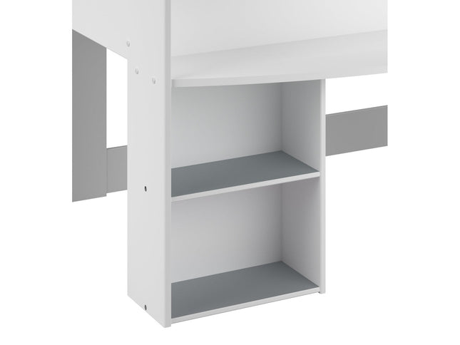 Parisot Kinderzimmer-Set Pirouette 16 – 2 tlg. Hochbett mit Schreibtisch & Kommode in Weiß/Rosa oder Grau