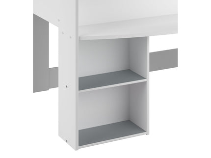 Parisot Kinderzimmer-Set Pirouette 13 – 3 tlg. Hochbett, Schreibtisch & Kleiderschrank in Weiß/Rosa oder Grau