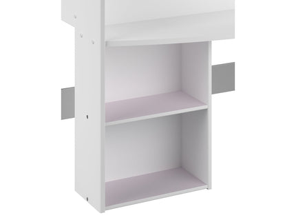 Parisot Kinderzimmer-Set Pirouette 14 – 2 tlg. Hochbett mit Schreibtisch & Kleiderschrank in Weiß/Rosa oder Grau