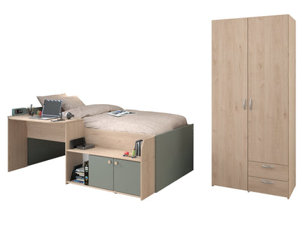 Parisot Kinderzimmer Set Jade 11 - Hochbett & Kleiderschrank - 90x200 cm
