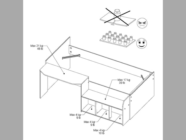 Parisot Kinderzimmer Set Jade 11 - Hochbett & Kleiderschrank - 90x200 cm