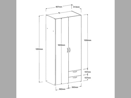 Parisot Kinderzimmer Set Jade 11 - Hochbett & Kleiderschrank - 90x200 cm