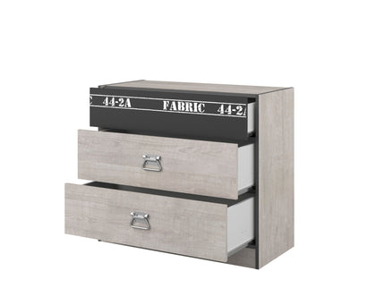 Parisot Kinderzimmer-Set Fabric 14 – mit Bett, Nako, Kommode & Bettschubkasten