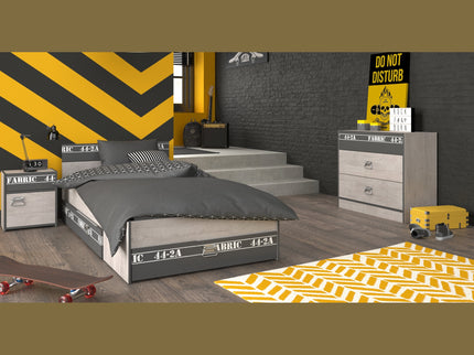 Parisot Kinderzimmer-Set Fabric 14 – mit Bett, Nako, Kommode & Bettschubkasten