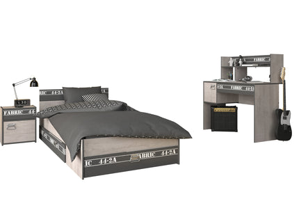 Parisot Kinderzimmer-Set Fabric 15 – mit Bett, Nako, Bettschubkasten & Schreibtisch