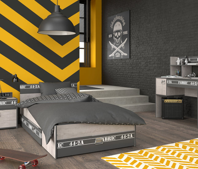 Parisot Kinderzimmer-Set Fabric 15 – mit Bett, Nako, Bettschubkasten & Schreibtisch