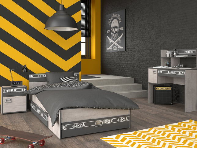 Parisot Kinderzimmer-Set Fabric 15 – mit Bett, Nako, Bettschubkasten & Schreibtisch