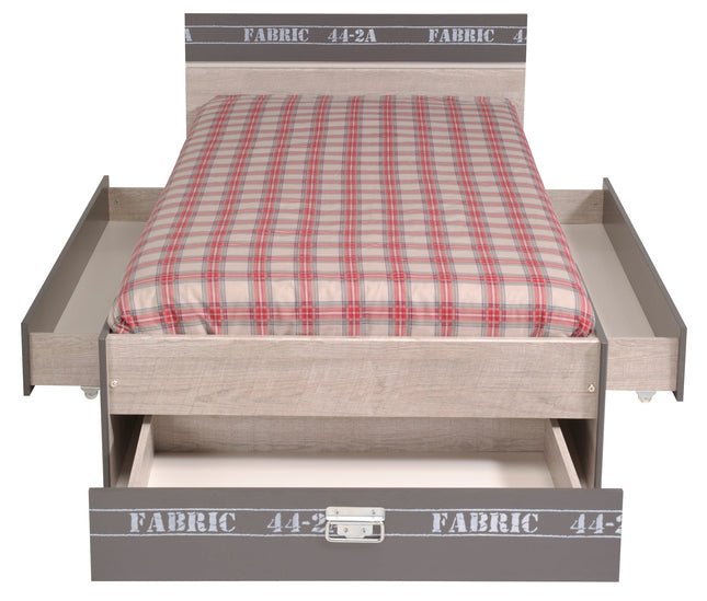 Parisot Kinderzimmer-Set Fabric 2 – mit Bett,Schrank,Nako & Bettschubkasten