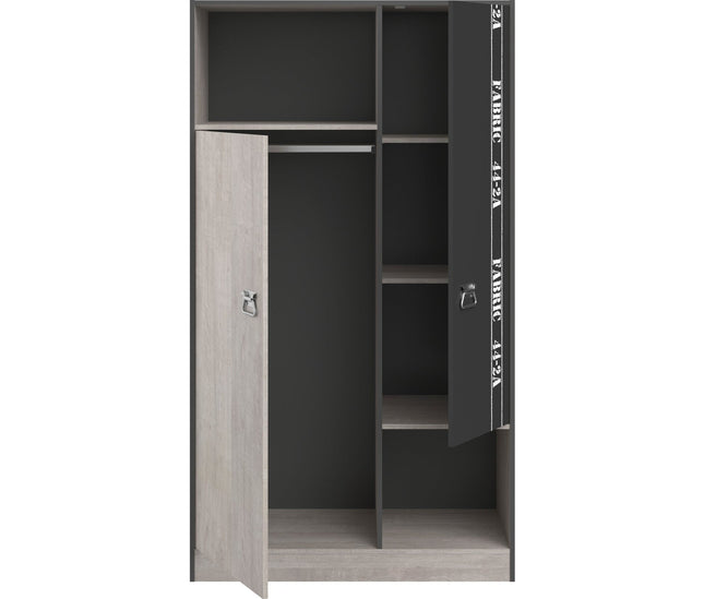 Parisot Kinderzimmer-Set Fabric 2 – mit Bett,Schrank,Nako & Bettschubkasten