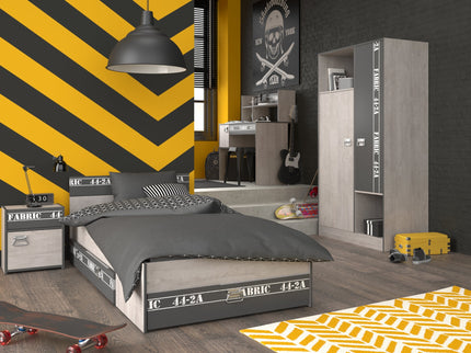 Parisot Kinderzimmer-Set Fabric 12 – mit Bett,Schreibtisch,Nako, Kommode & Bettschubkasten