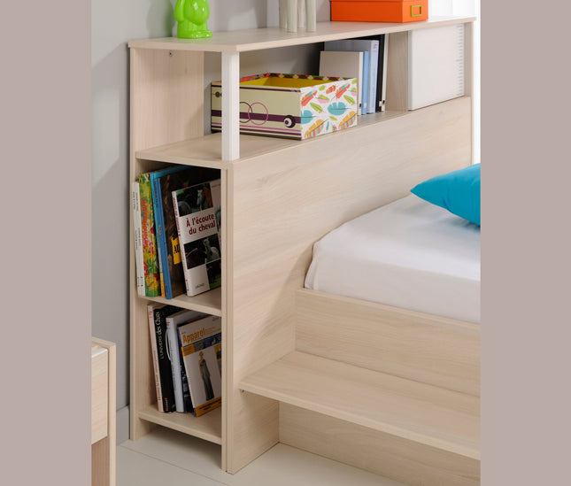 Parisot Jugendzimmer-Set Charly 10 - Set 5-teilig – Bett, Schrank, Schreibtisch & mehr in Weiß/Akazie