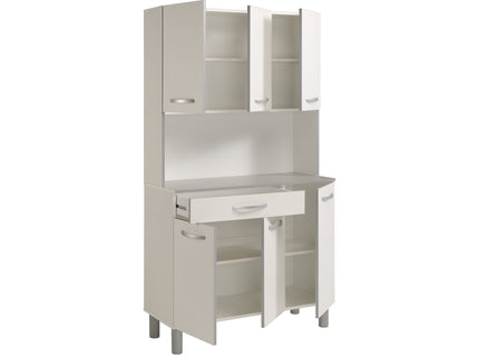 Parisot Buffet Spoon 1 - Modernes Küchenbuffet in weiß/grau mit praktischen Stauraumfunktionen