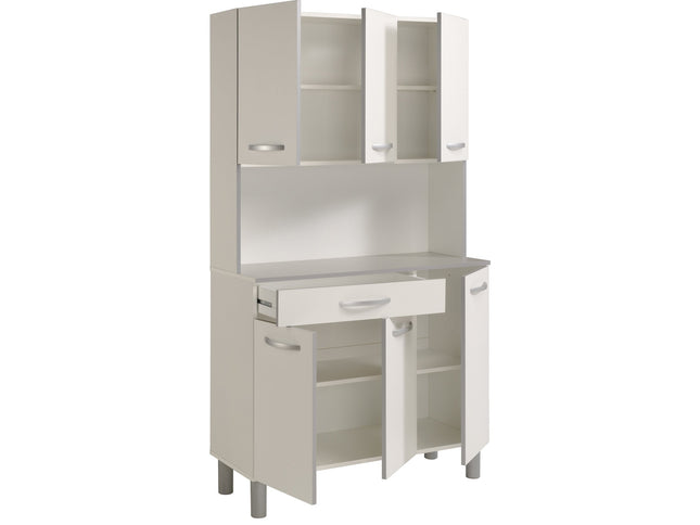 Parisot Buffet Spoon 1 - Modernes Küchenbuffet in weiß/grau mit praktischen Stauraumfunktionen