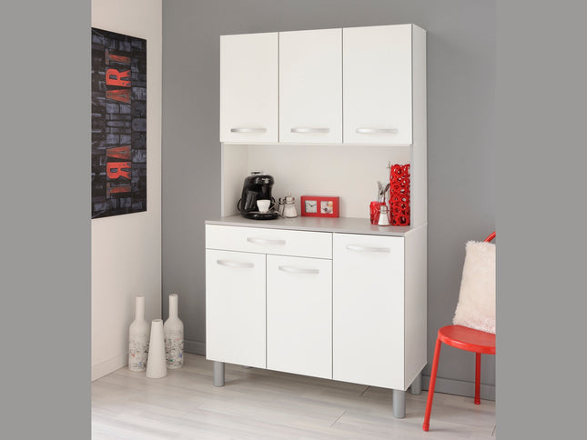 Parisot Buffet Spoon 1 - Modernes Küchenbuffet in weiß/grau mit praktischen Stauraumfunktionen