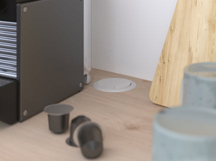 Parisot Buffet Socool 11 - Küchenbuffet in Weiß & Eiche mit Utensilienhalter