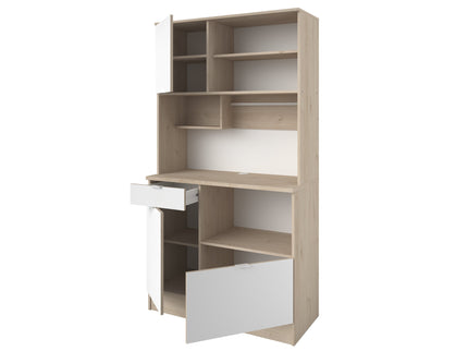 Parisot Buffet Socool 11 - Küchenbuffet in Weiß & Eiche mit Utensilienhalter