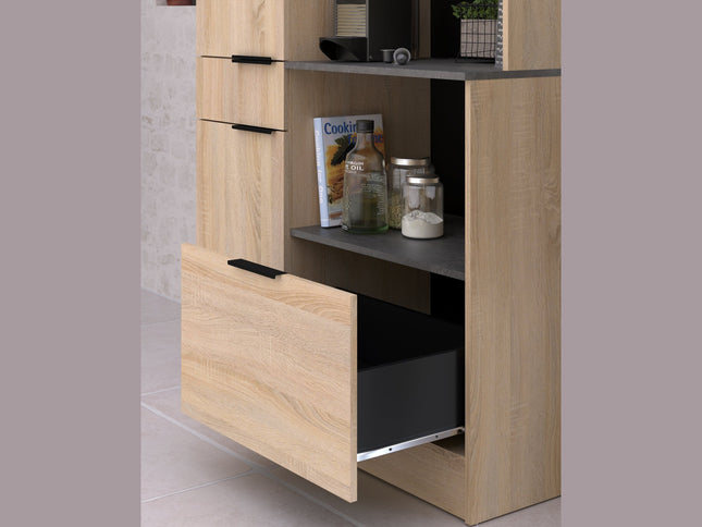 Parisot Buffet Fumay 11 - Küchenbuffet Set in Eiche & Betonoptik