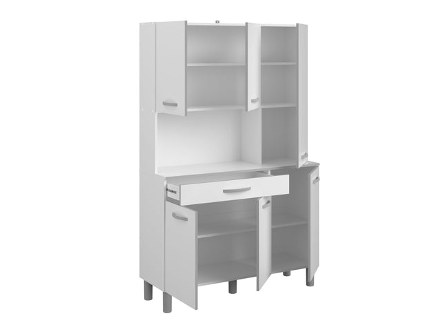 Parisot Buffet Season 1 - Modernes Küchenbuffet in Alu-Grau & Weiß mit viel Stauraum