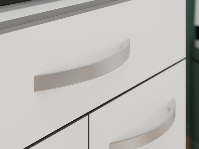 Parisot Buffet Season 1 - Modernes Küchenbuffet in Alu-Grau & Weiß mit viel Stauraum