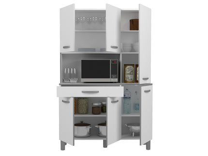 Parisot Buffet Season 22 - Modernes Küchenbuffet in Alu-Grau & Weiß mit viel Stauraum