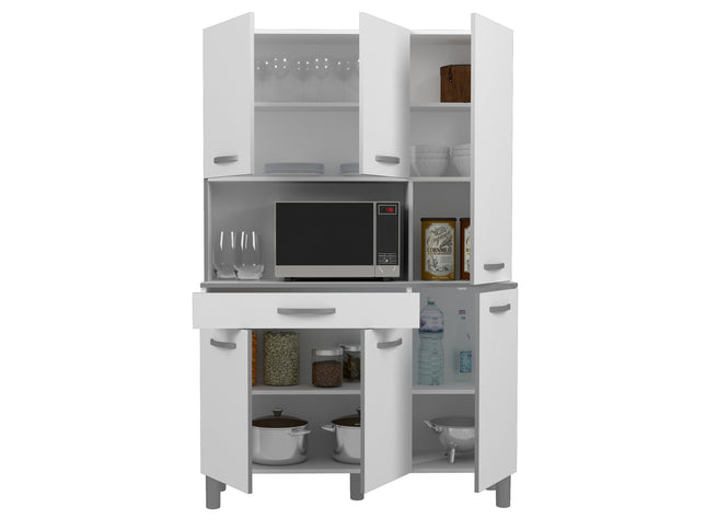 Parisot Buffet Season 22 - Modernes Küchenbuffet in Alu-Grau & Weiß mit viel Stauraum