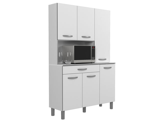 Parisot Buffet Season 22 - Modernes Küchenbuffet in Alu-Grau & Weiß mit viel Stauraum